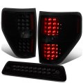 Compatible With 09-14 Ford F150 Full Led Tail Light Dual-row 3rd Third Brake Cargo Lamp Black Smoked