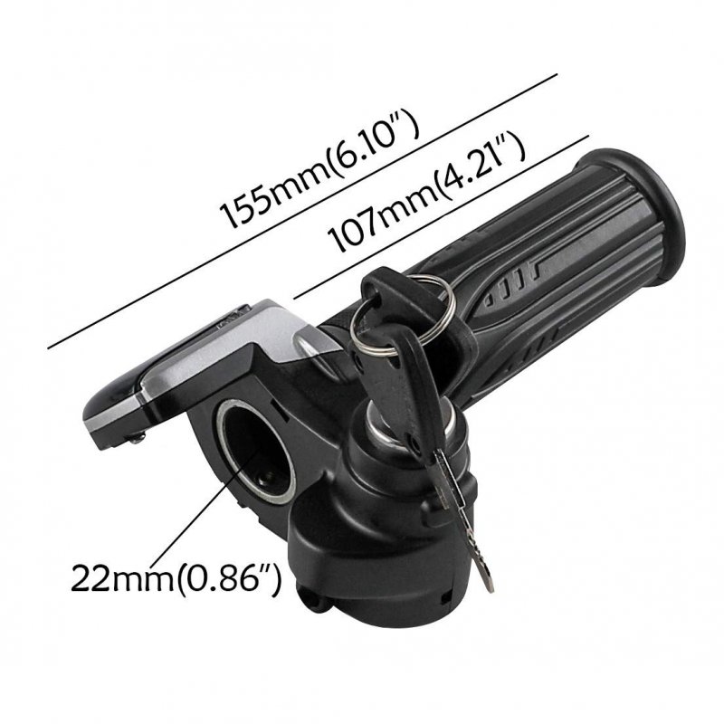 Zxtdr 48v Twist Throttle Grips Electric Key Lock Power Indicator For E Bike Go Kart Atv