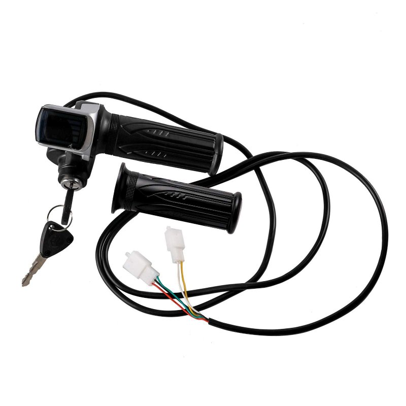 Zxtdr 48v Twist Throttle Grips Electric Key Lock Power Indicator For E Bike Go Kart Atv