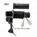 Zxtdr 48v Twist Throttle Grips Electric Key Lock Power Indicator For E Bike Go Kart Atv