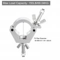 Uxcell Light Truss Clamps Aluminum Alloy Stage Lighting Pipe O Clamp For 1 18-1 42inch Od Tube Max Load 150lb Single Buckle