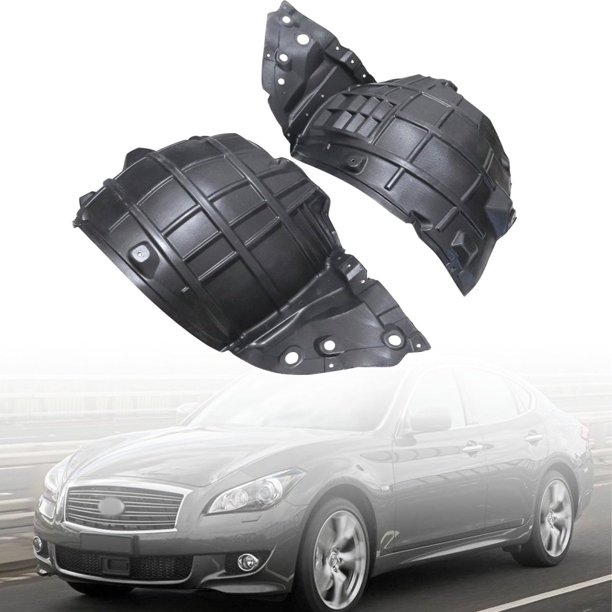 Front Fender Liners Splash Shield Left And Right For Infiniti M37 M56 M35h Q70 L 2011 To 2019 Replace 63844-1ma0a 63845-1ma0a
