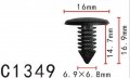 Autobahn88 X Mas-tree-type 6mm Hole Nylon Clip For Universal Use Type-10 Pack Of 20