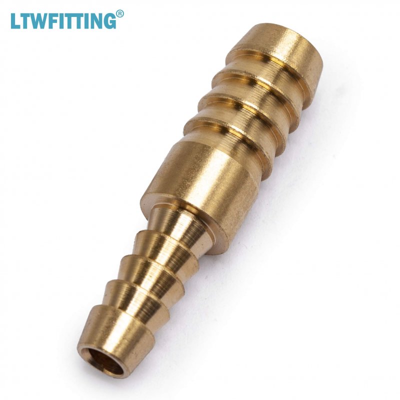 Ltwfitting Brass Barb Hose Reducing Splicer Mender 1 4-inch Id X 3 8-inch Fitting Air Water Fuel Boat Pack Of 50