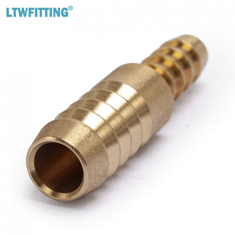 Ltwfitting Brass Barb Hose Reducing Splicer Mender 1 4-inch Id X 3 8-inch Fitting Air Water Fuel Boat Pack Of 50