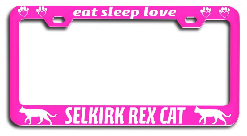Eat Sleep Love Selkirk Rex Cat Pets Pn Metal License Plate Frame Tag Holder O50