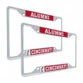 University Of Cincinnati Metal License Plate Frame For Front Or Back Car Officially Licensed Alumni Red Background 2-pack 