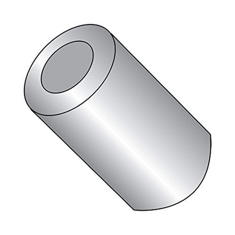 Round Spacer Aluminum Plain Finish 10 Screw Size 5 In Od 0 192 Id 7 8 Length Pack Of 501410rsa