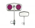 Lowrider Two Diamond Mirror Chrome Purple Reflectors Set Of Bike Mirrors Pair Bicycle 2 