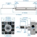 Baomain Pneumatic Air Cylinder Sc 63 X 400 Pt 3 8 Bore 2-1 2 Inch Stroke 16 Screwed Piston Rod Dual Action