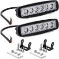 Willpower 2pcs 18w 6 Inch Led Work Light Spot Beam Single Row Bar 12v 24v Super Slim Offroad Driving Lights Fog Lamps For Truck