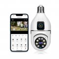 Yoidesu Light Bulb Camera Smart Wifi For Home Security Dual Lens 360 Panoramic Monitoring Auto Tracking Night Vision App