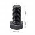 Uxcell 1 2 3 1 Hex Head Screw Bolts Fastener Grade 5 Unc Carbon Steel Black 2pcs