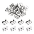 20 Pcs M4 Roll In Spring T Nuts Nickel Plated Carbon Steel Nut With Sheet For 4040 Series Slot Aluminum Profile Silver Tone 