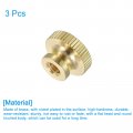 Uxcell Knurled Thumb Nuts 3pcs M5 X D16mm H10mm Brass High Head Through Hole With Collar Round Knobs Fasteners For 3d Printer