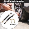Uxcell 1 Set Tire Valve Extension 2pcs 5 51 Inflator Adaptor With Brass 90 Degree Stem