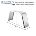 Recpro Trailer Flat Top Aluminum Fender Diamond And Smooth Design Diamond Plate 10 X 36 18