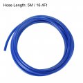 Uxcell Pneumatic 8mm Od Pu Air Hose Tubing Kit 5m Blue With Black Push To Connect Fittings
