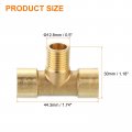 Uxcell Brass Tee Pipe Fitting 1 4 X Npt 3 Way T-connector Coupler Adapter For Gas Transport Connect Pipelines 5pcs