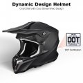 Ahr Offroad Full Face Motorcycle Helmet Motocross Dirt Atv Dot Matte Black Xl