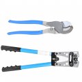 Battery Cable Lug Crimper Tool 6-50mm2 Wire Crimping Pliers With Cutter For 10 8 6 4 2 1 0 Awg Cutting And 
