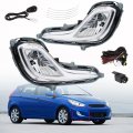 2-pack Clear Bumper Fog Lights Assembly With Bulbs And Switch Wiring Kit Replacement For 2012-2016 Hyundai Accent 4-door 