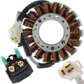 Glenparts Stator Generator And Starter Solenoid Relay Replacement For Yamaha Oem 5eb-81410-00-00 5eb814100000