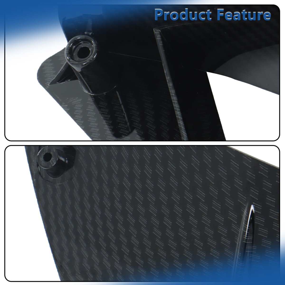 Carbon Fiber Style Front Bumper Lip Spoiler 3 Pieces Replacement For Model Y 2020 2021 2022 2023 2024