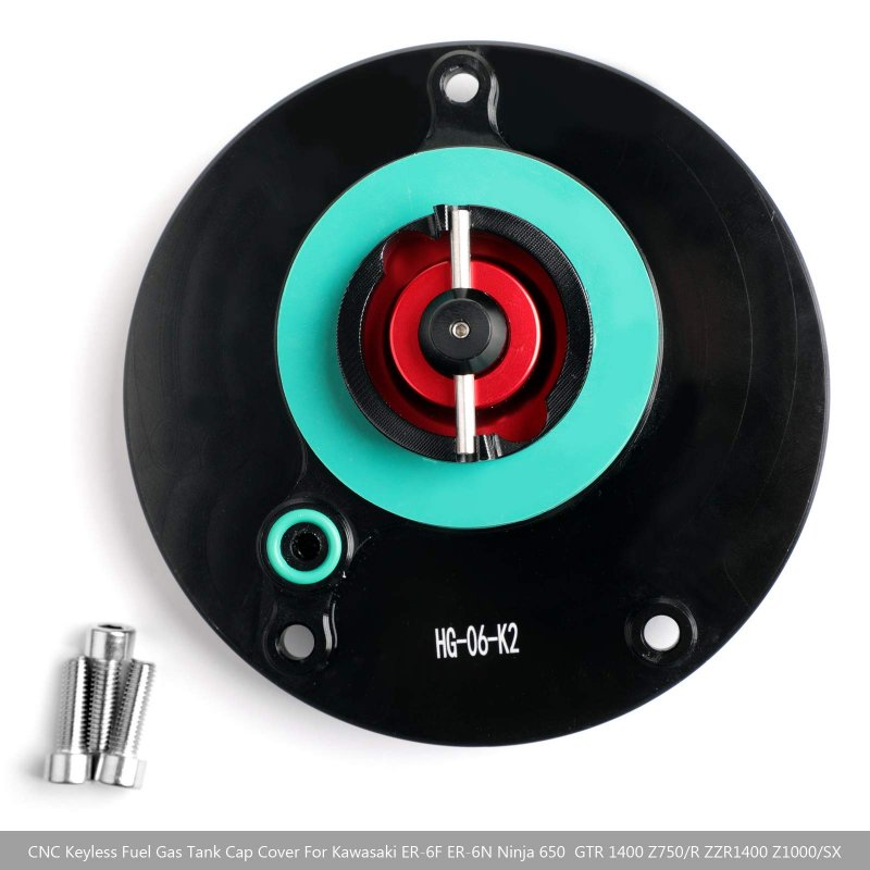 Cnc Keyless Fuel Gas Tank Cap For Kawasaki Er-6f Er-6n Ninja 650 2009 Gtr 1400 2010 1000 Zx-10r 2008 600 Zx-6r Versys Abs