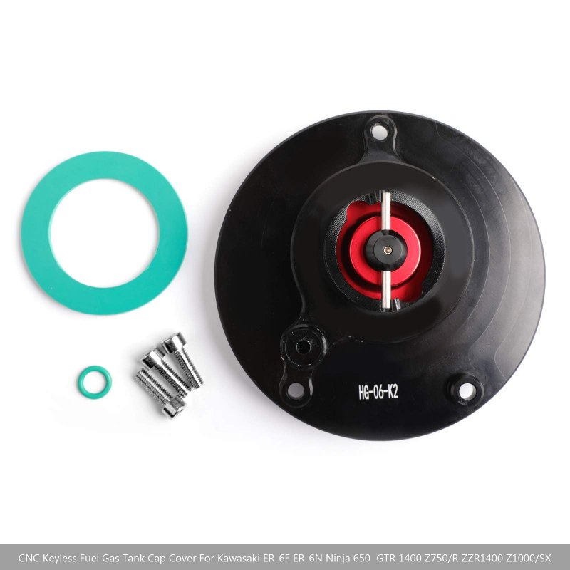 Cnc Keyless Fuel Gas Tank Cap For Kawasaki Er-6f Er-6n Ninja 650 2009 Gtr 1400 2010 1000 Zx-10r 2008 600 Zx-6r Versys Abs