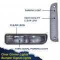 G-plus Corner Lights Bumper Signal Compatible With 1997-2001 Jeep Cherokee Xj 4 Pieces Smokya Lensa Chrome Housinga Ambera