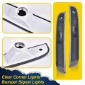 Corner Lights Bumper Signal For 1997-2001 Jeep Cherokee Xj 4 Pieces Smokya Lensa Chrome Housinga Ambera Reflector