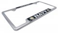 United States Navy Open Chrome License Plate Frame