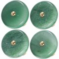 Rockcloud Pack Of 4 Round Crystal Stone Drawer Knobs Green Aventurine Reiki Healing Cupboard Wardrobe Cabinet Door Pull With 