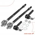 A-premium Set Of 4 Front Inner Outer Tie Rod End Kit Compatible With Chevrolet Equinox 2005-2007 Pontiac Torrent 2006-2007