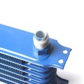 Universal An-10an Engine Transmission Oil Cooler For Japanese Model Blue 15 Row Aluminum 