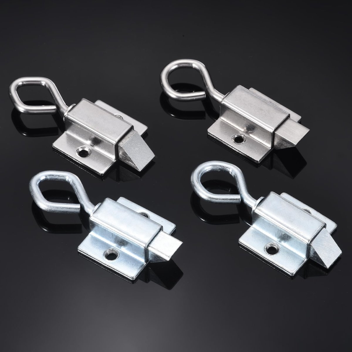 Spring Loaded Latch 8 Pack Automatic Stainless Steel Barrel Door Lock With Self Closing Pull Ring For Gates Windows And
