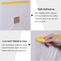 Uxcell Pre-taped Masking Film 106 3 In X 75 Ft Plastic Drop Cloth With Low-tack Painters Tape For Painting Protection
