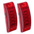 2 Pack 6 In Rectangle Led Side Marker Clearance Lights Red Lens Light Waterproof For Truck Trailer Rv Bus Pickup Lorry And