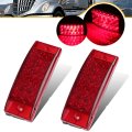 2 Pack 6 In Rectangle Led Side Marker Clearance Lights Red Lens Light Waterproof For Truck Trailer Rv Bus Pickup Lorry And