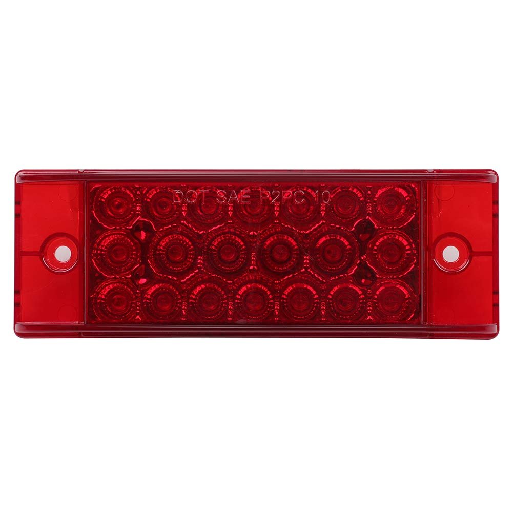 2 Pack 6 In Rectangle Led Side Marker Clearance Lights Red Lens Light Waterproof For Truck Trailer Rv Bus Pickup Lorry And