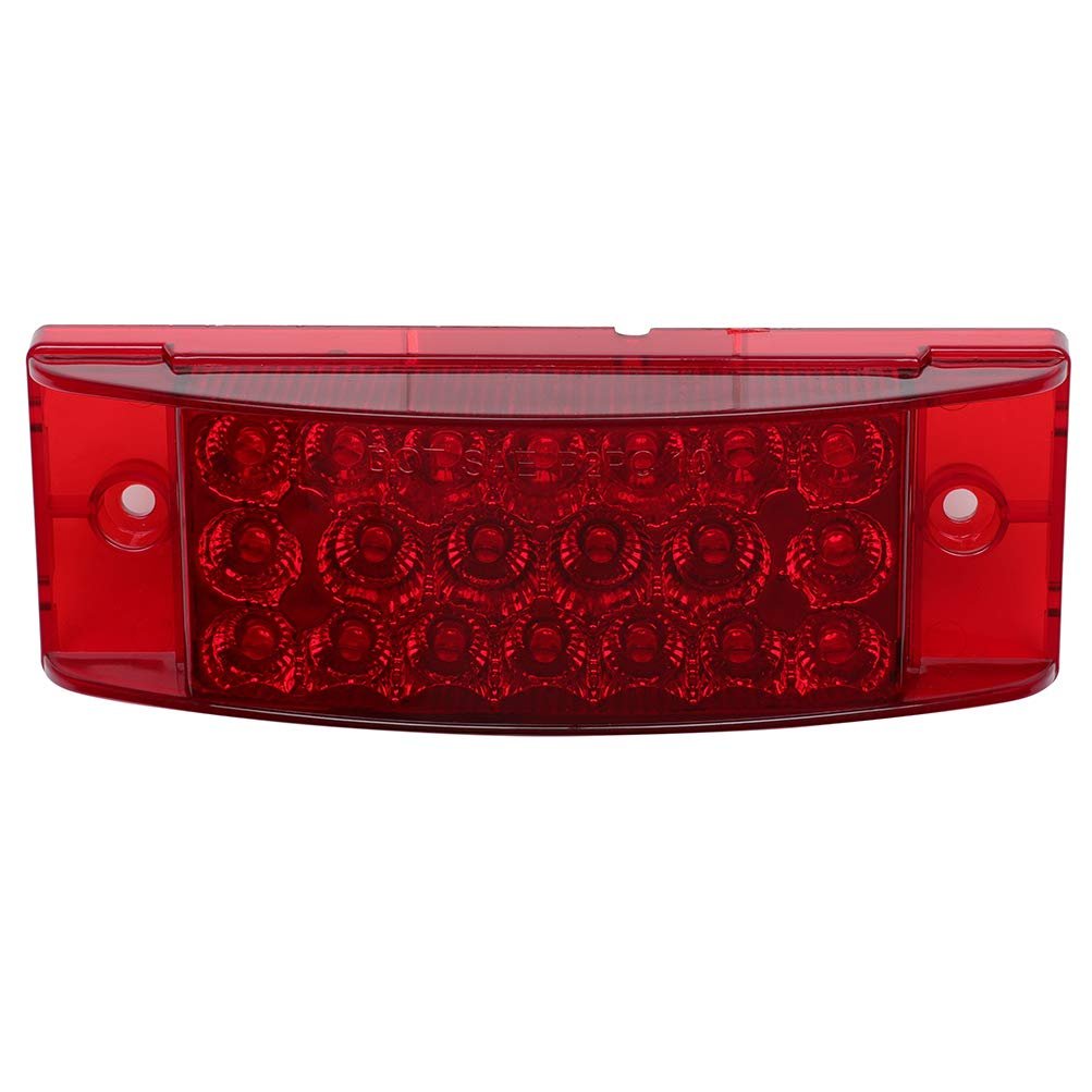 2 Pack 6 In Rectangle Led Side Marker Clearance Lights Red Lens Light Waterproof For Truck Trailer Rv Bus Pickup Lorry And