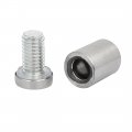 Uxcella 16mmx25mm Stainless Steel Glass Table Spacers Standoff Fixing Screws Bolts 4pcs