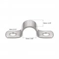 Uxcell 16mm 0 6 Rigid Pipe Strap 2 Holes Tube Straps 304 Stainless Steel Tension Clamp 8pcs