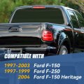 Auto Dynasty Full Led High Mount Black Housing 3rd Third Tail Brake Light Lamp Compatible With Ford F-150 F-250 97-04