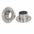Uxcell 4 Pair Stainless Steel Closet Pole Socket Rob Support Flange Holder 26mm Dia
