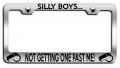 Silly Boys Not Getting One Past Me Coach Chrome Metal License Plate Frame Universal Fit For Us And Canada Vehicles 12 5 X 6 In 
