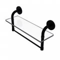 Allied Brass Rm-1-16tb Remi Collection 16 Inch Vanity Integrated Towel Bar Glass Shelf Matte Black 