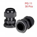 Uxcell 30pcs Pg11 Cable Gland Waterproof Connector Plastic Wire Glands Joints Black For 5-10mm Dia Wires