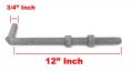Chain Link Fence J-bolt Galvanized Finish With Nuts Pin Size 3 4 Inch 12 Long